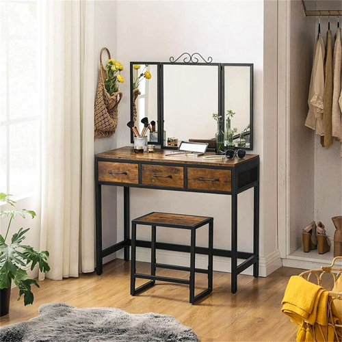 Borough Wharf Arimo Dressing Table with Mirror Wayfair.co.uk